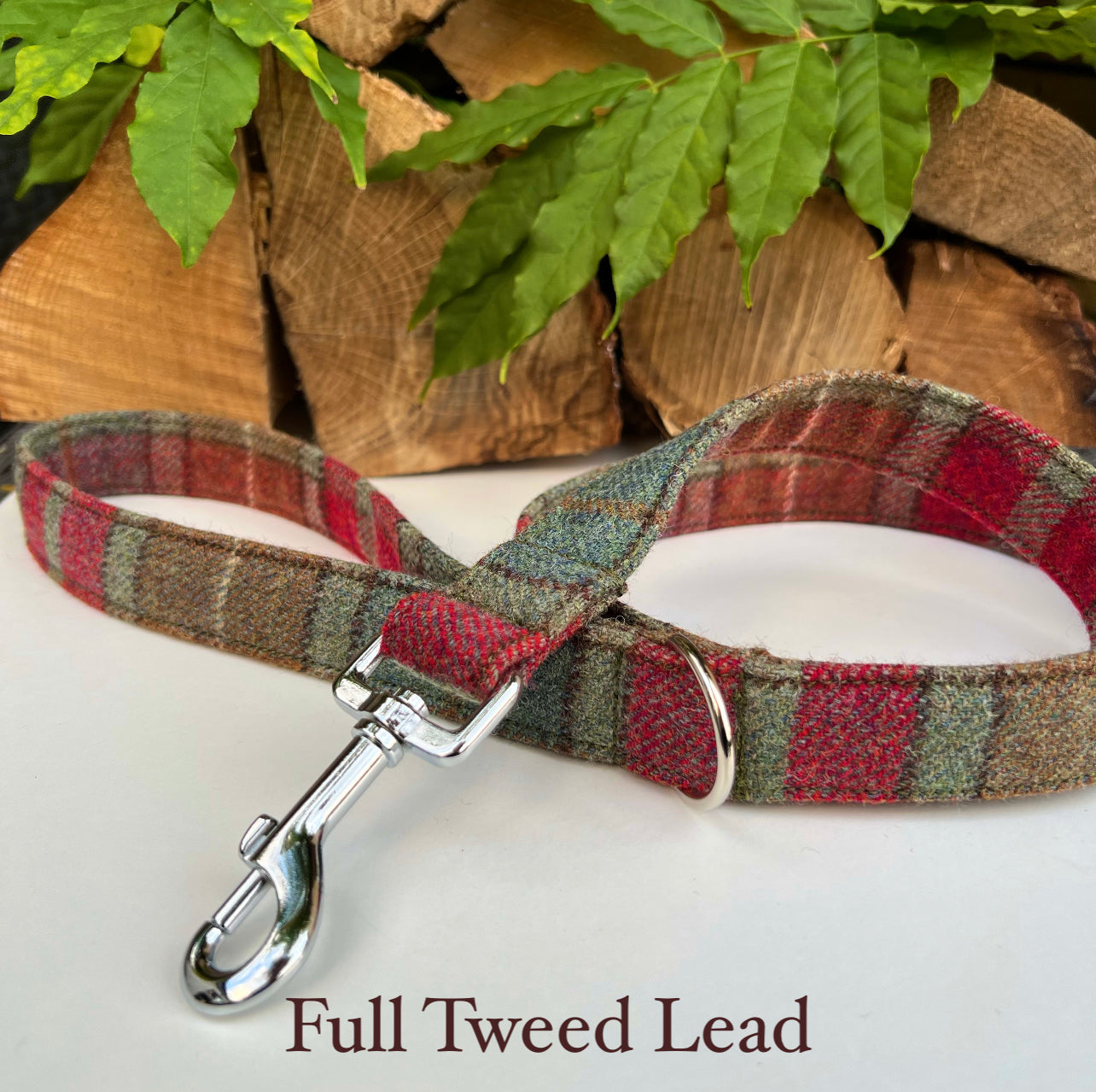 Autumn Khaki Tweed Dog Lead