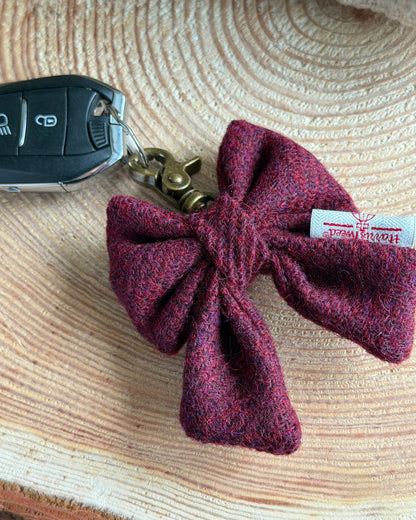 Harris Tweed® Bow Key Ring | Bag Charm | Autumn Berry (Copy) Dash Of Hounds