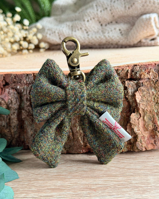 Harris Tweed® Bow Keyring | Bag Charm | Moss Green (Copy) Dash Of Hounds