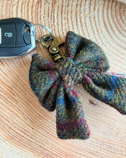 Harris Tweed® Bow Keyring | Bag Charm | Hunter Green (Copy) Dash Of Hounds