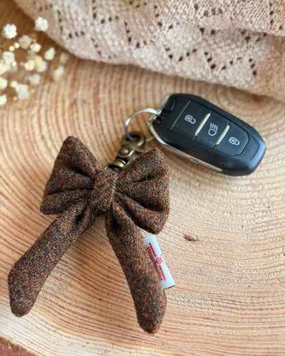 Harris Tweed® Bow Keyring | Bag Charm | Walnut Brown (Copy) Dash Of Hounds