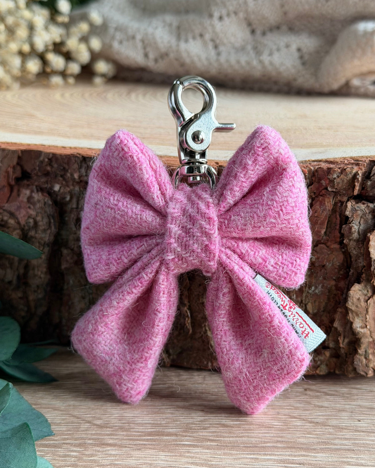 Harris Tweed® Bow Key Ring | Bag Charm | Baby Pink (Copy) Dash Of Hounds