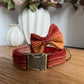 Pumpkin Spice Orange Tweed Dog Collar Bow & Lead Set Dash Of Hounds