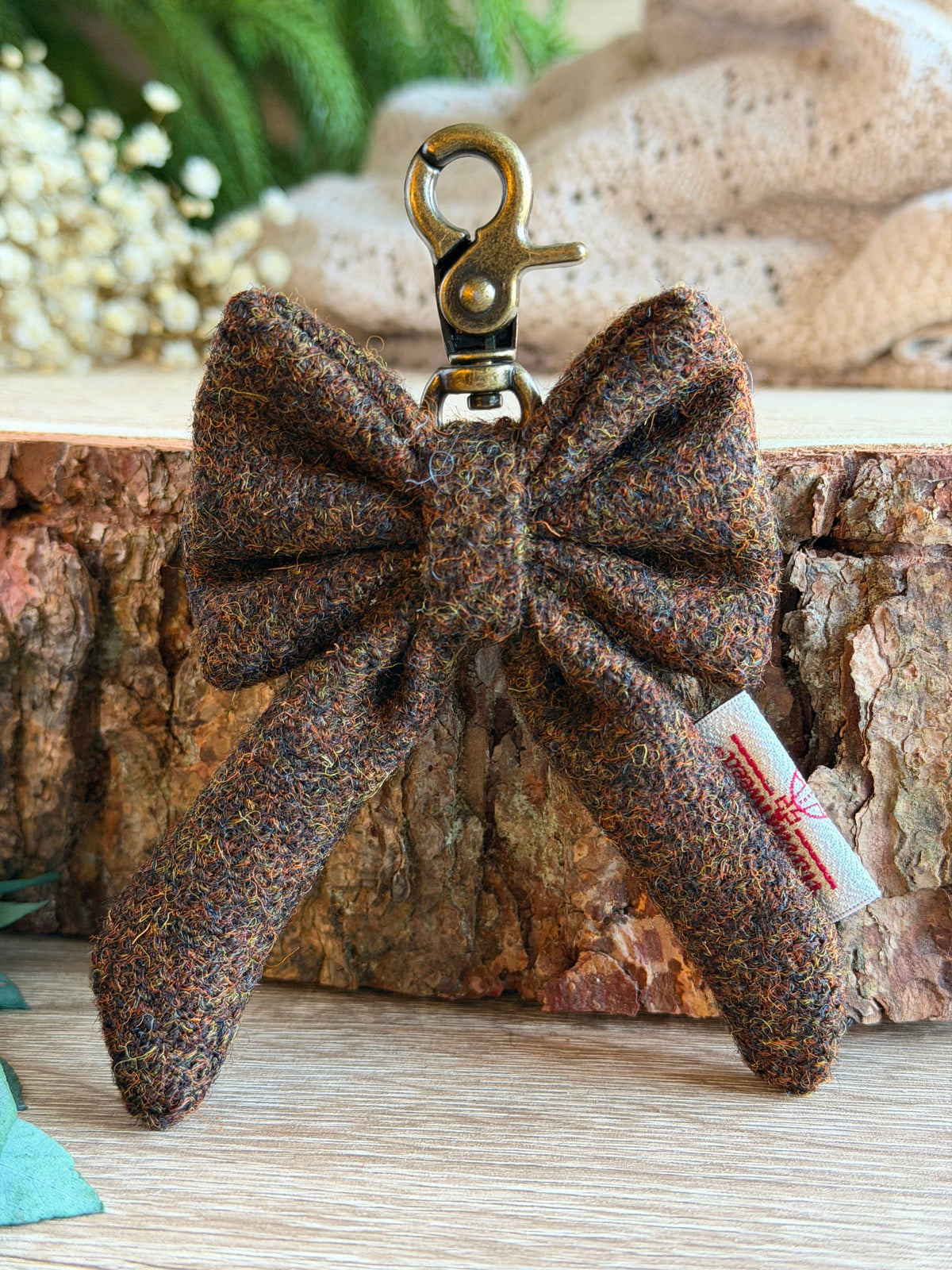 Harris Tweed® Bow Keyring | Bag Charm | Walnut Brown (Copy) Dash Of Hounds