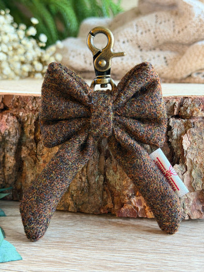 Harris Tweed® Bow Keyring | Bag Charm | Walnut Brown (Copy) Dash Of Hounds