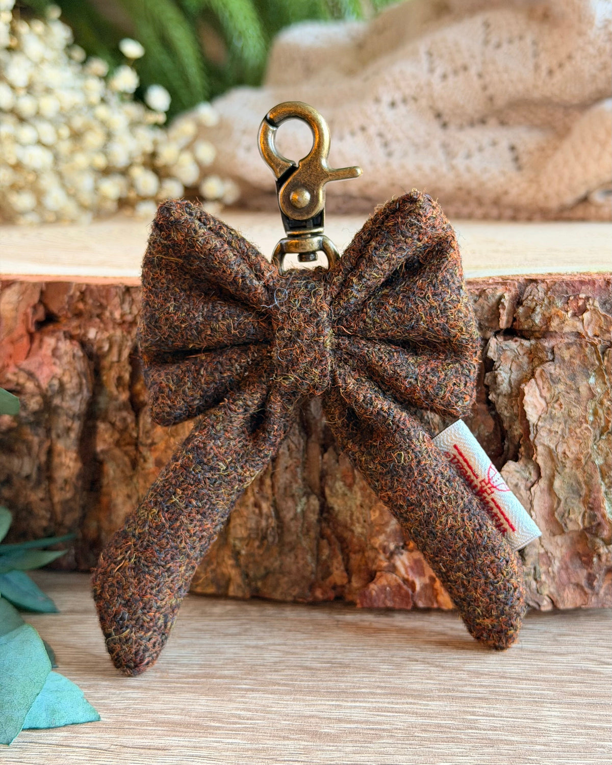 Harris Tweed® Bow Keyring | Bag Charm | Walnut Brown (Copy) Dash Of Hounds