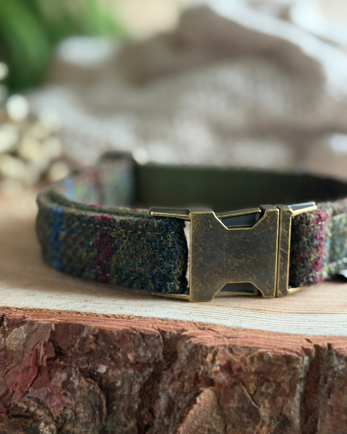Harris Tweed® Moss Green Dog Collar Bow & Lead Set (Copy) Dash Of Hounds