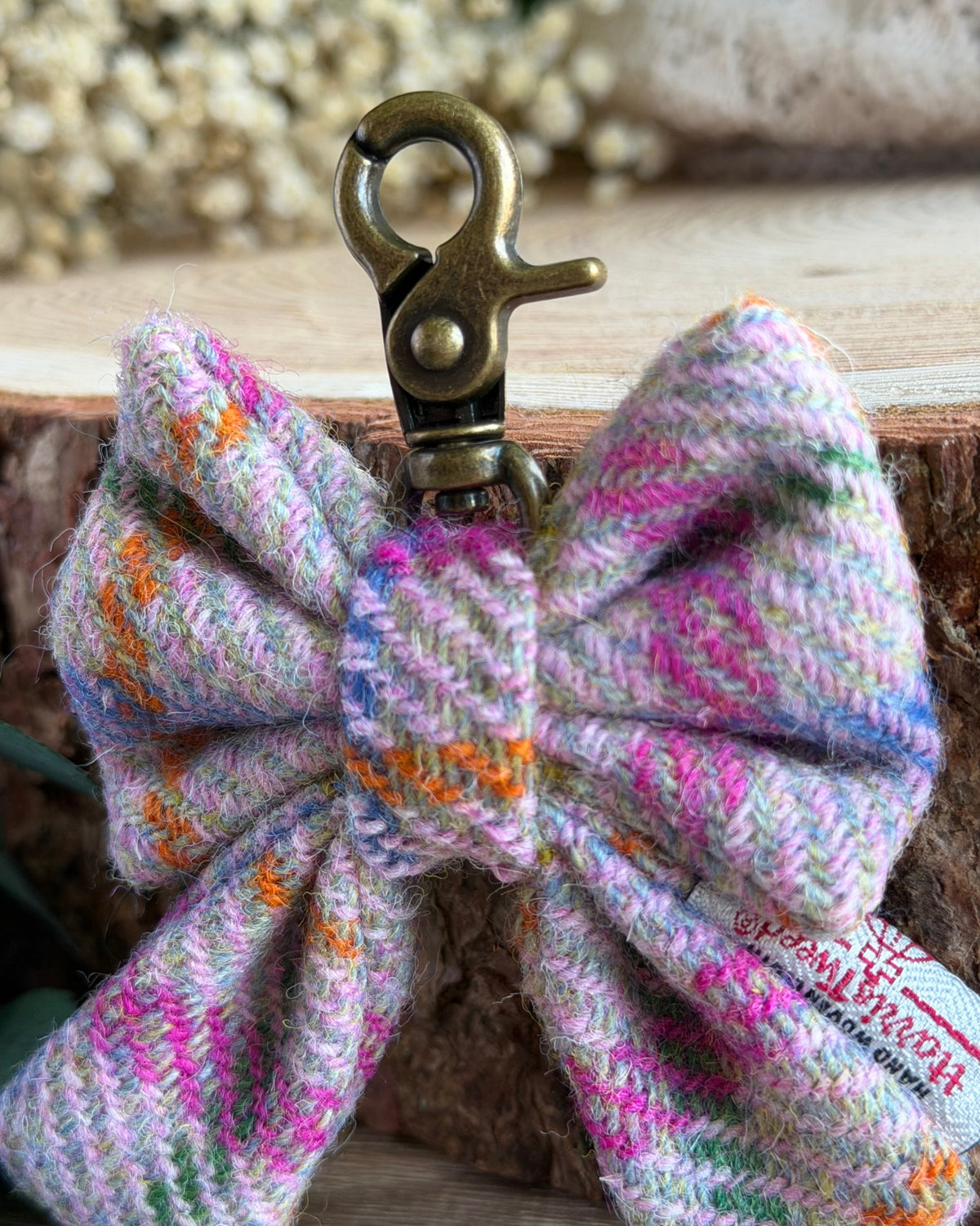 Harris Tweed® Bow Keyring | Bag Charm | Pink Lilac (Copy) Dash Of Hounds