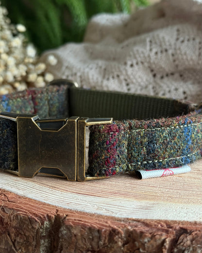 Harris Tweed® Moss Green Dog Collar Bow & Lead Set (Copy) Dash Of Hounds