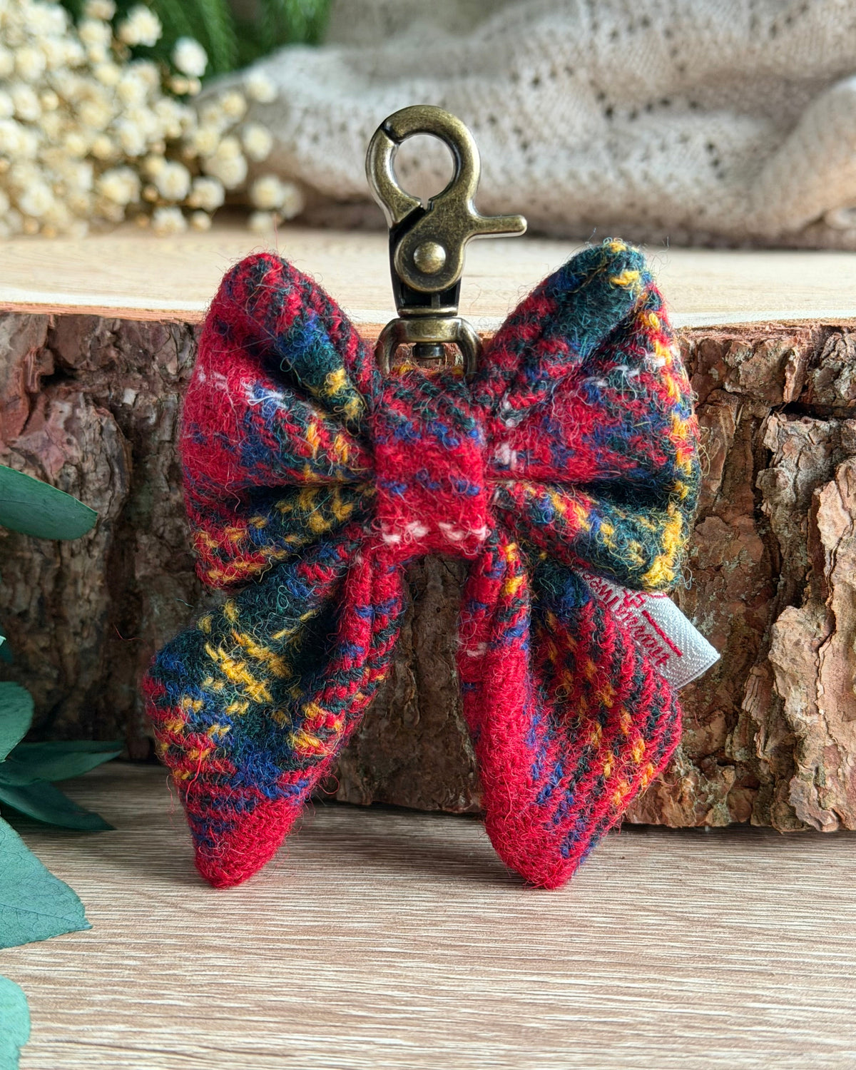 Harris Tweed® Bow Key Ring | Bag Charm | Heritage Brown Herringbone (Copy) Dash Of Hounds