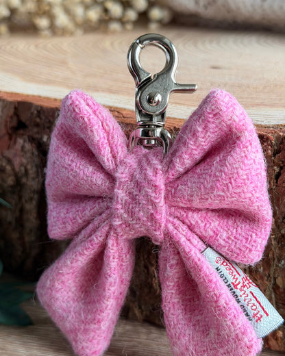Harris Tweed® Bow Key Ring | Bag Charm | Baby Pink (Copy) Dash Of Hounds