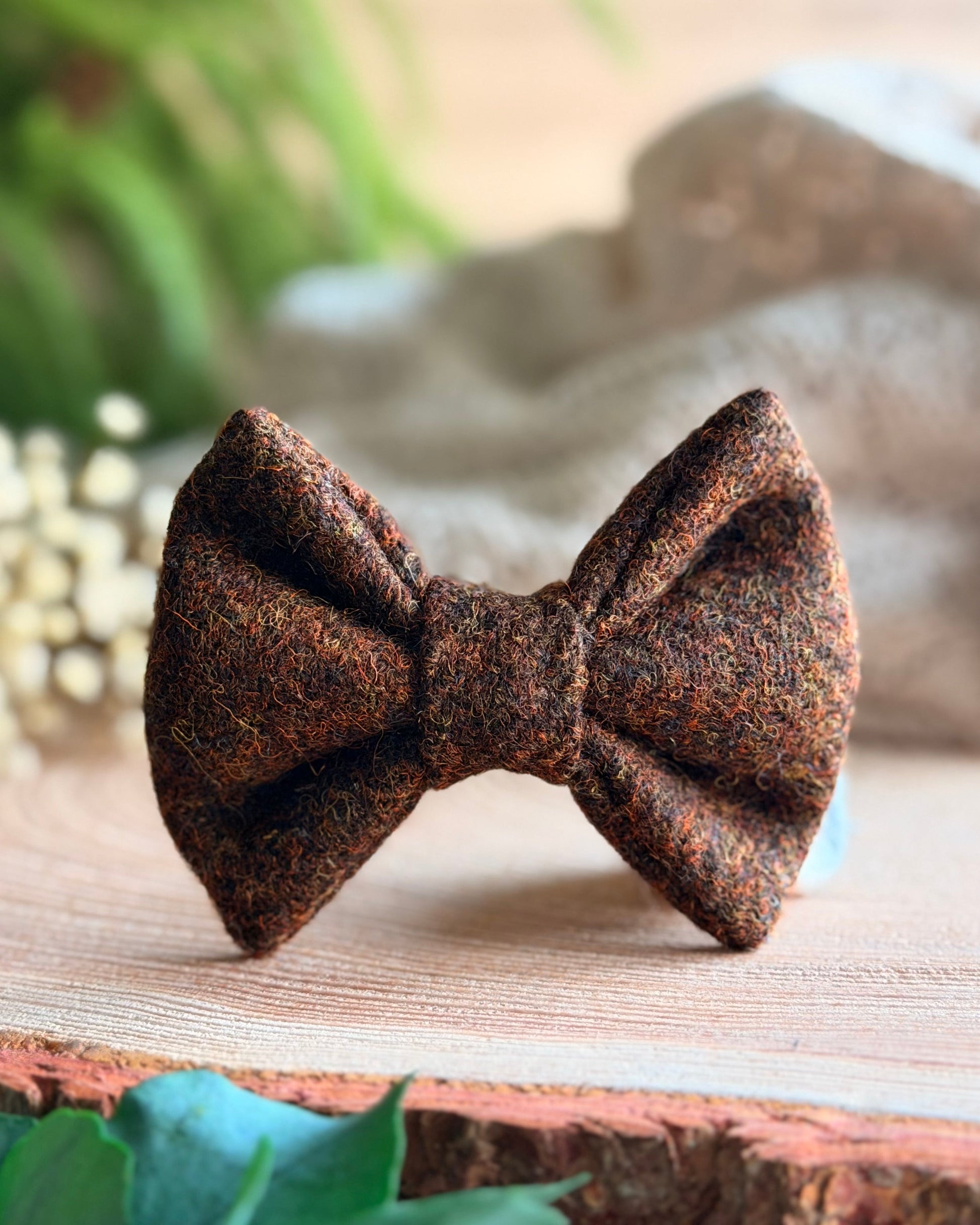 Harris Tweed® Walnut Brown Dog Collar Bow & Lead Set (Copy) Dash Of Hounds