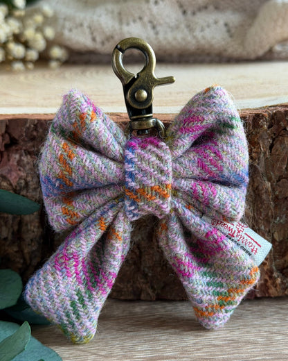 Harris Tweed® Bow Keyring | Bag Charm | Pink Lilac (Copy) Dash Of Hounds