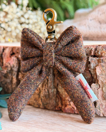 Harris Tweed® Bow Keyring | Bag Charm | Walnut Brown (Copy) Dash Of Hounds