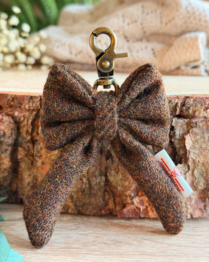 Harris Tweed® Bow Keyring | Bag Charm | Walnut Brown (Copy) Dash Of Hounds