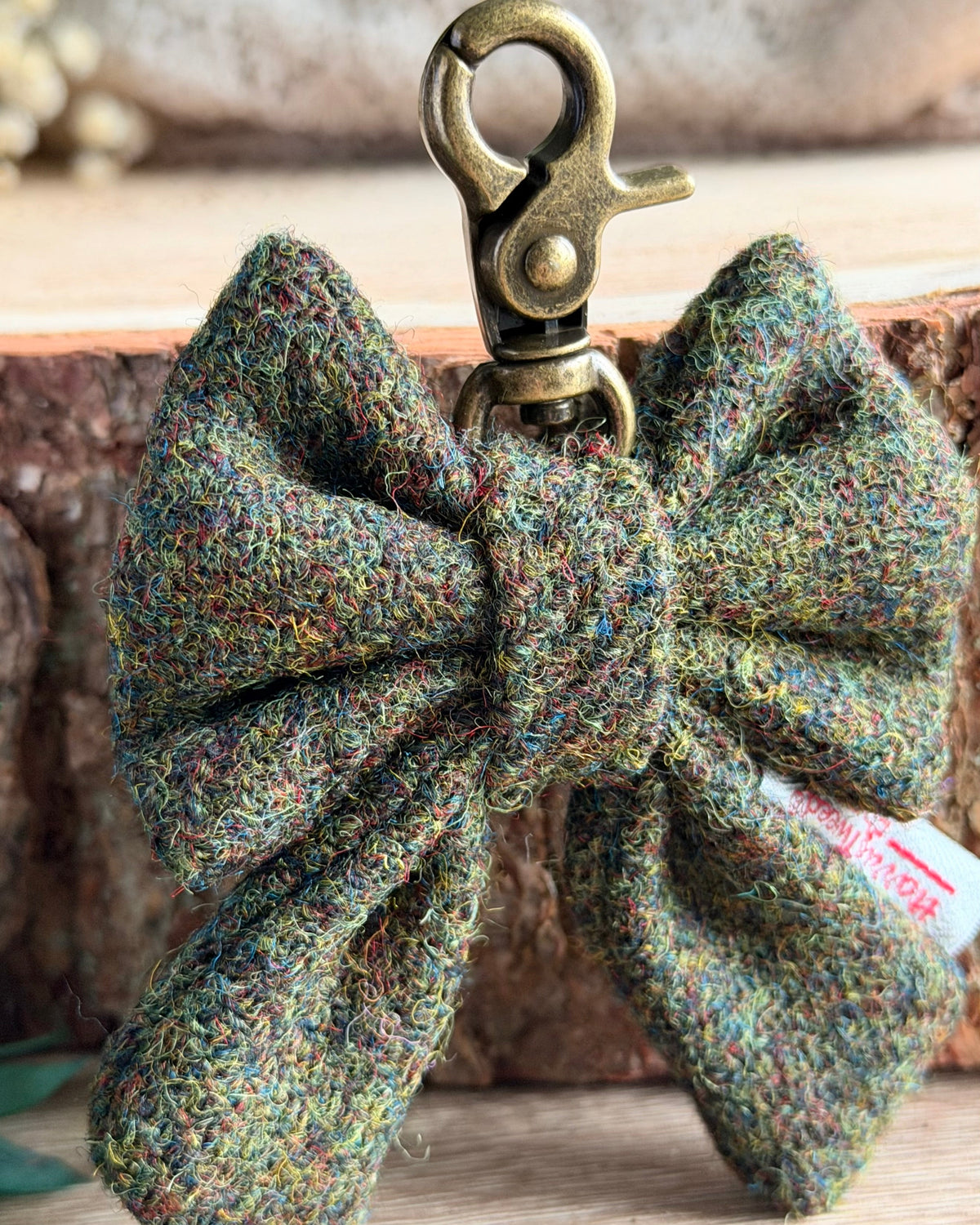 Harris Tweed® Bow Keyring | Bag Charm | Moss Green (Copy) Dash Of Hounds