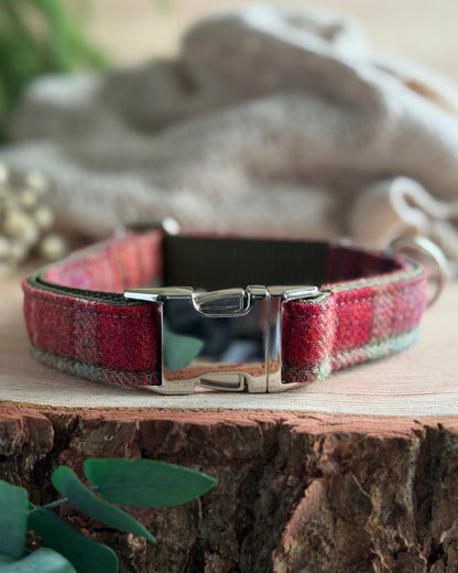 Autumn Khaki Tweed Dog Collar Bow & Lead Set Dash Of Hounds