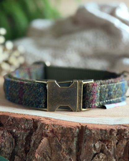 Harris Tweed® Moss Green Dog Collar Bow & Lead Set (Copy) Dash Of Hounds