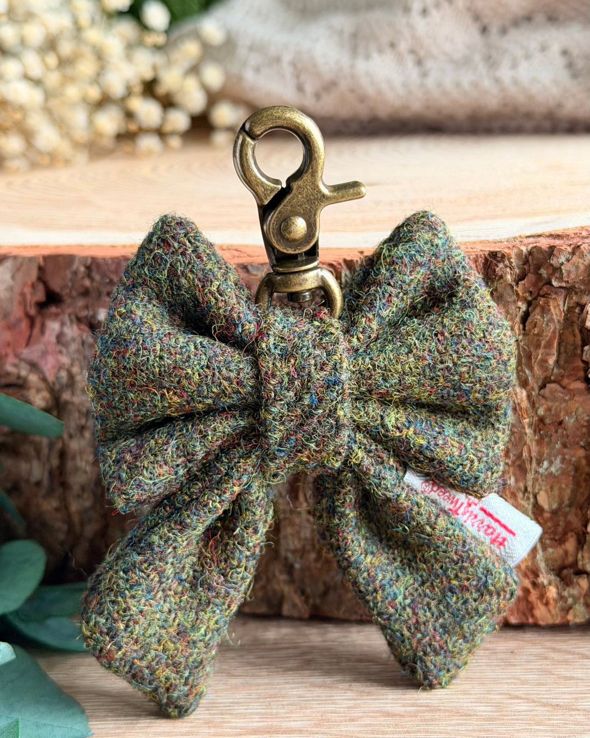 Harris Tweed® Bow Keyring | Bag Charm | Moss Green (Copy) Dash Of Hounds