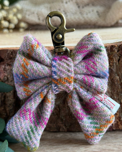Harris Tweed® Bow Keyring | Bag Charm | Pink Lilac (Copy) Dash Of Hounds