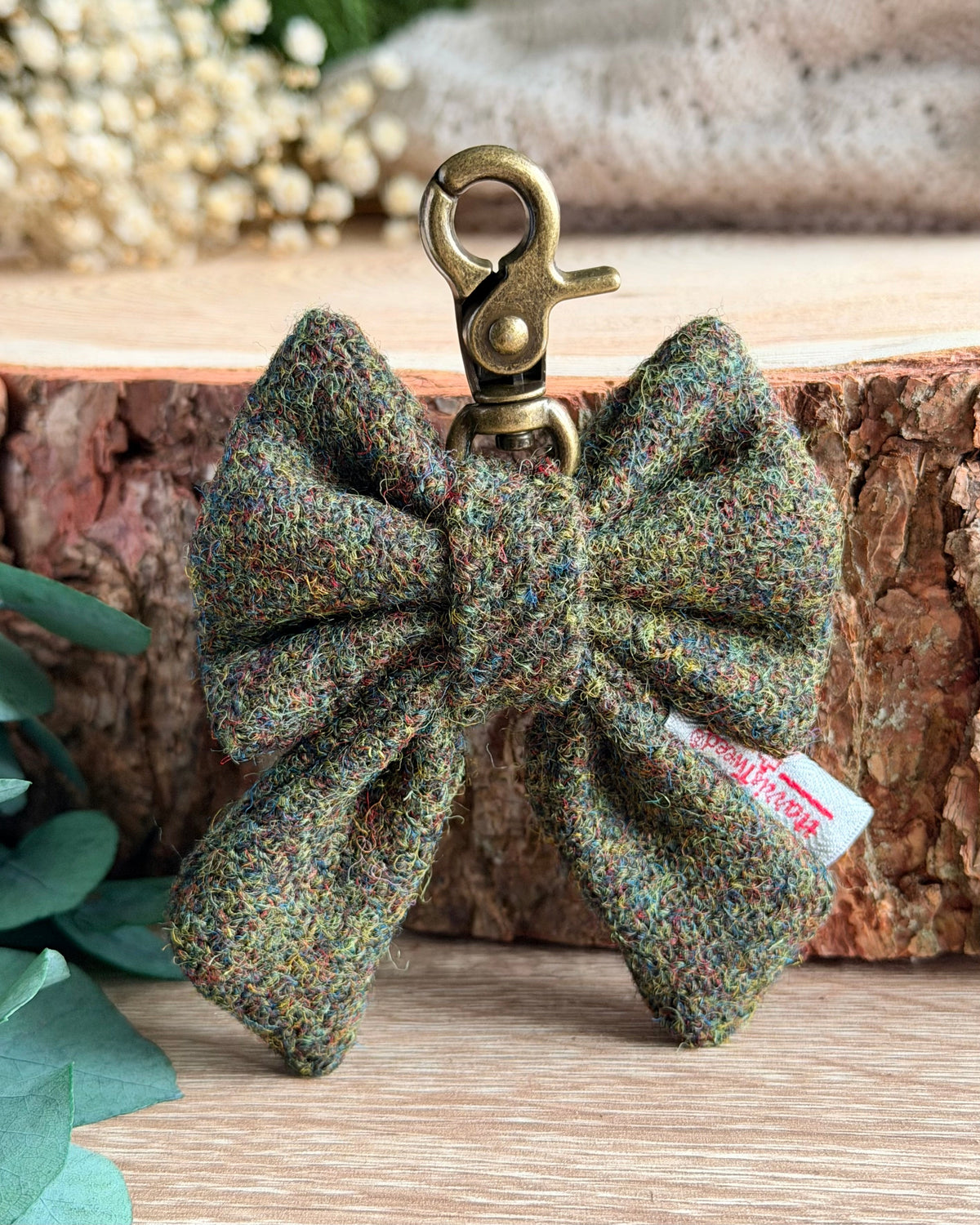 Harris Tweed® Bow Keyring | Bag Charm | Moss Green (Copy) Dash Of Hounds