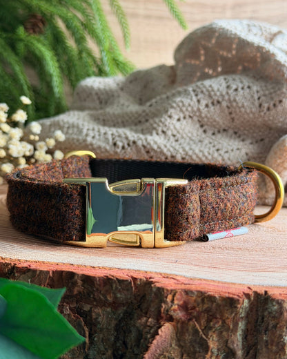Harris Tweed® Walnut Brown Dog Collar Bow & Lead Set (Copy) Dash Of Hounds