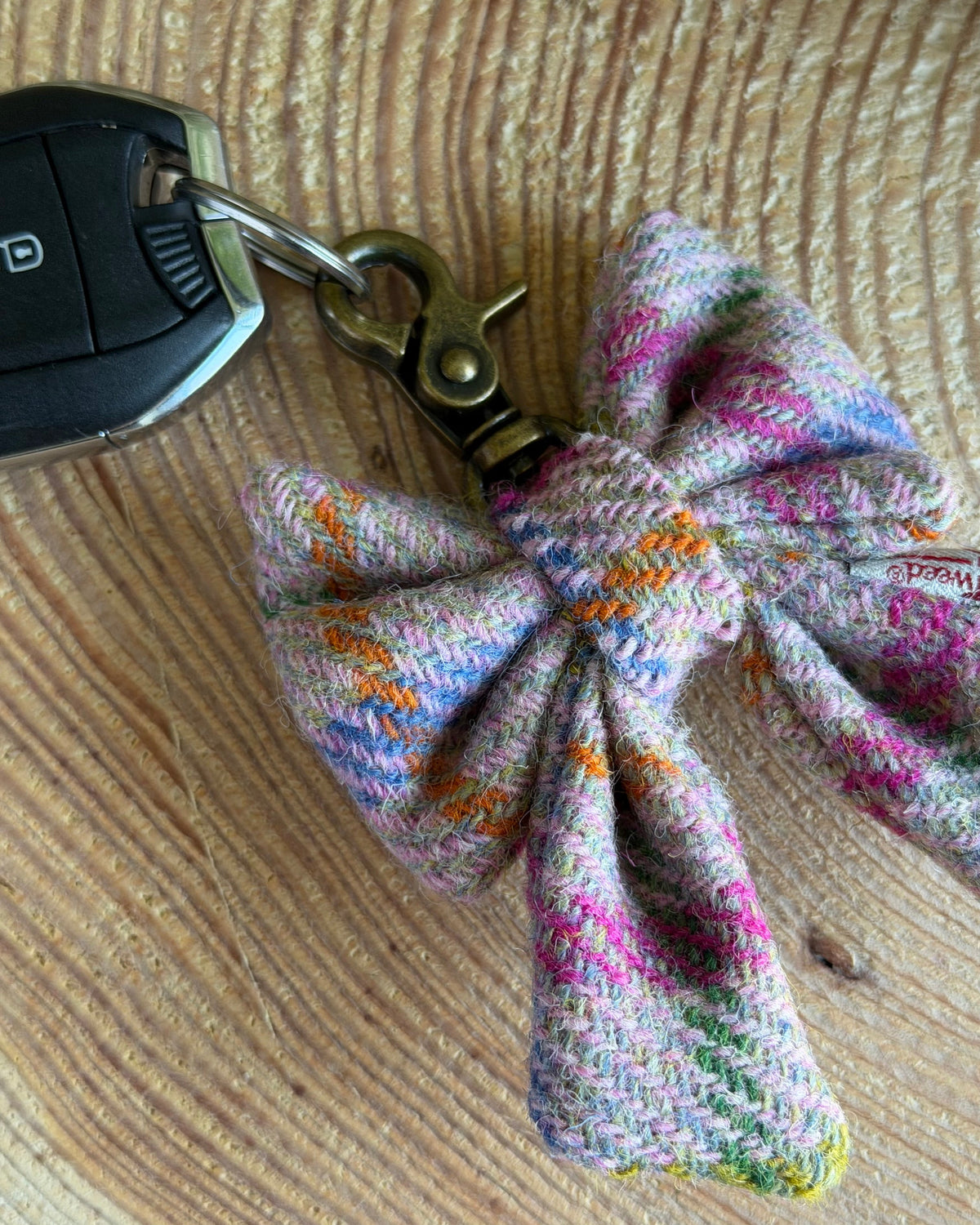 Harris Tweed® Bow Keyring | Bag Charm | Pink Lilac (Copy) Dash Of Hounds