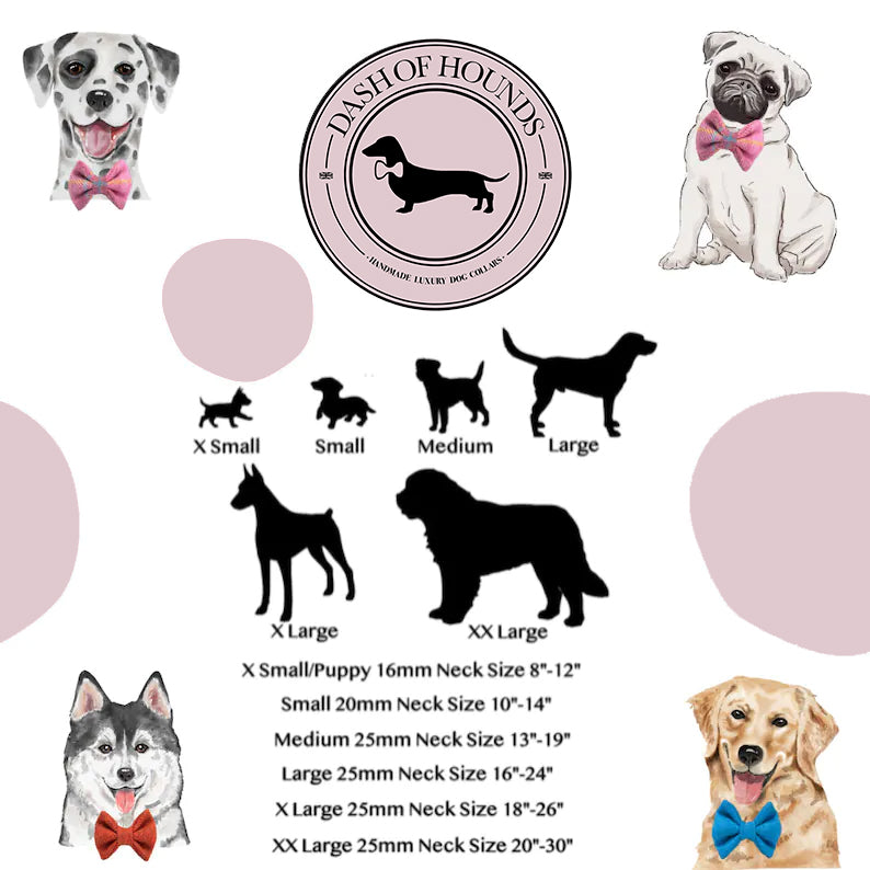 Harris Tweed® Rose Blush Pink Tweed Dog Collar Bow & Lead Set Dash Of Hounds