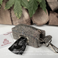 Harris Tweed® Heritage Khaki Green Blue check plaid Dog Collar Bow & Lead Set Hunter & Co.