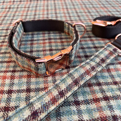 Gun Club Tweed Dog Collar Bow & Lead Set