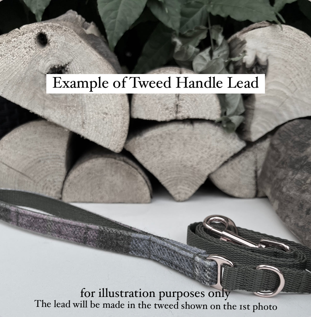 Autumn Khaki Tweed Dog Collar Bow & Lead Set Dash Of Hounds