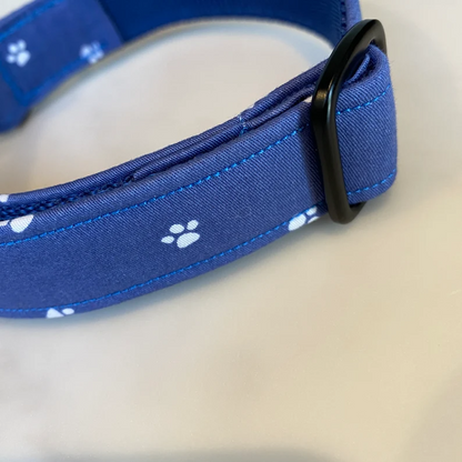 Blue Paw Print Dog Collar, Bow & Lead Set Hunter & Co.