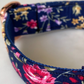 Navy Blue, Lilac & Pink Ditsy Floral Dog Collar, Bow & Lead Set Hunter & Co.