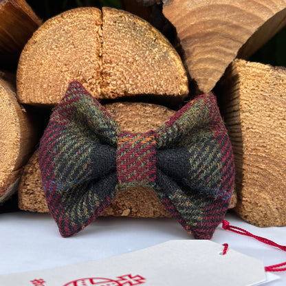 Harris Tweed® Autumn Brown Dog Collar Bow & Lead Set Hunter & Co.