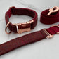 Dark Red Tweed Dog Collar Bow & Lead Set Hunter & Co.