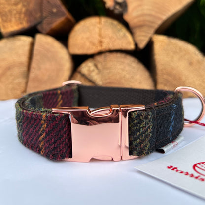 Harris Tweed® Autumn Brown Dog Collar Bow & Lead Set Hunter & Co.