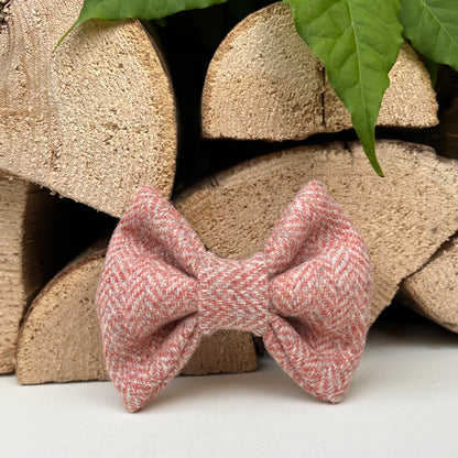 Nude Pink Tweed Dog Collar Bow & Lead Set Hunter & Co.