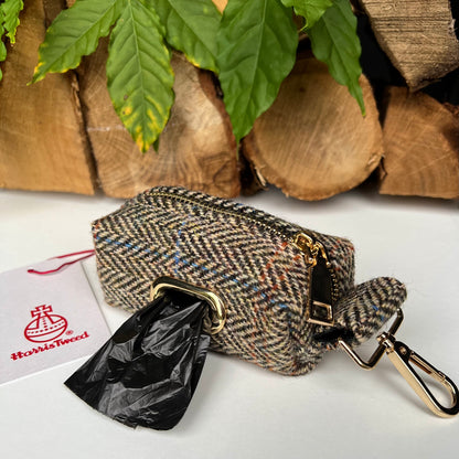 Heritage Brown Herringbone Harris Tweed® Poo Bag Holder Hunter & Co.