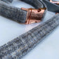 Grey Plaid Tweed Dog Collar Bow & Lead Set Hunter & Co.
