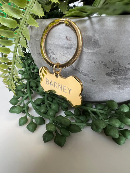 Bone Gold Dog ID Tag | Premium Thick Engraved Steel | 4cm Dog Identification Tags Hunter & Co.