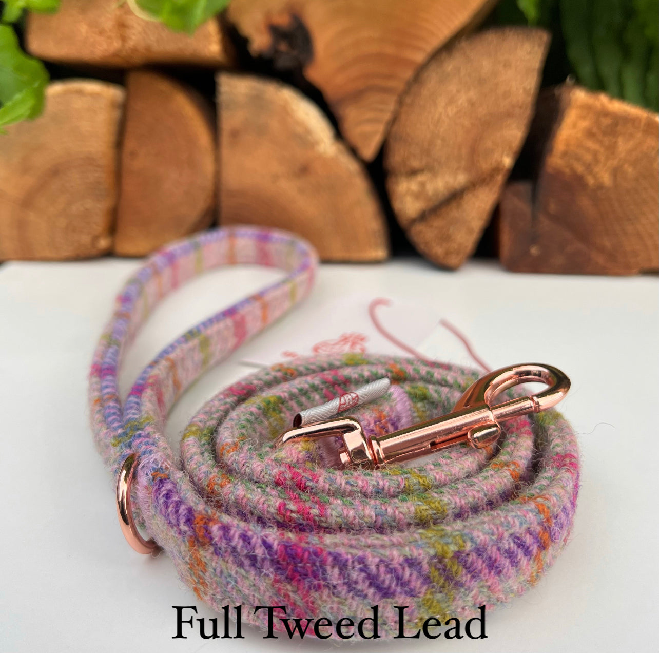 Harris Tweed® Pastel Pink Dog Lead Hunter & Co.