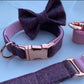 Amethyst Pink Tweed Dog Collar Bow & Lead Set Hunter & Co.