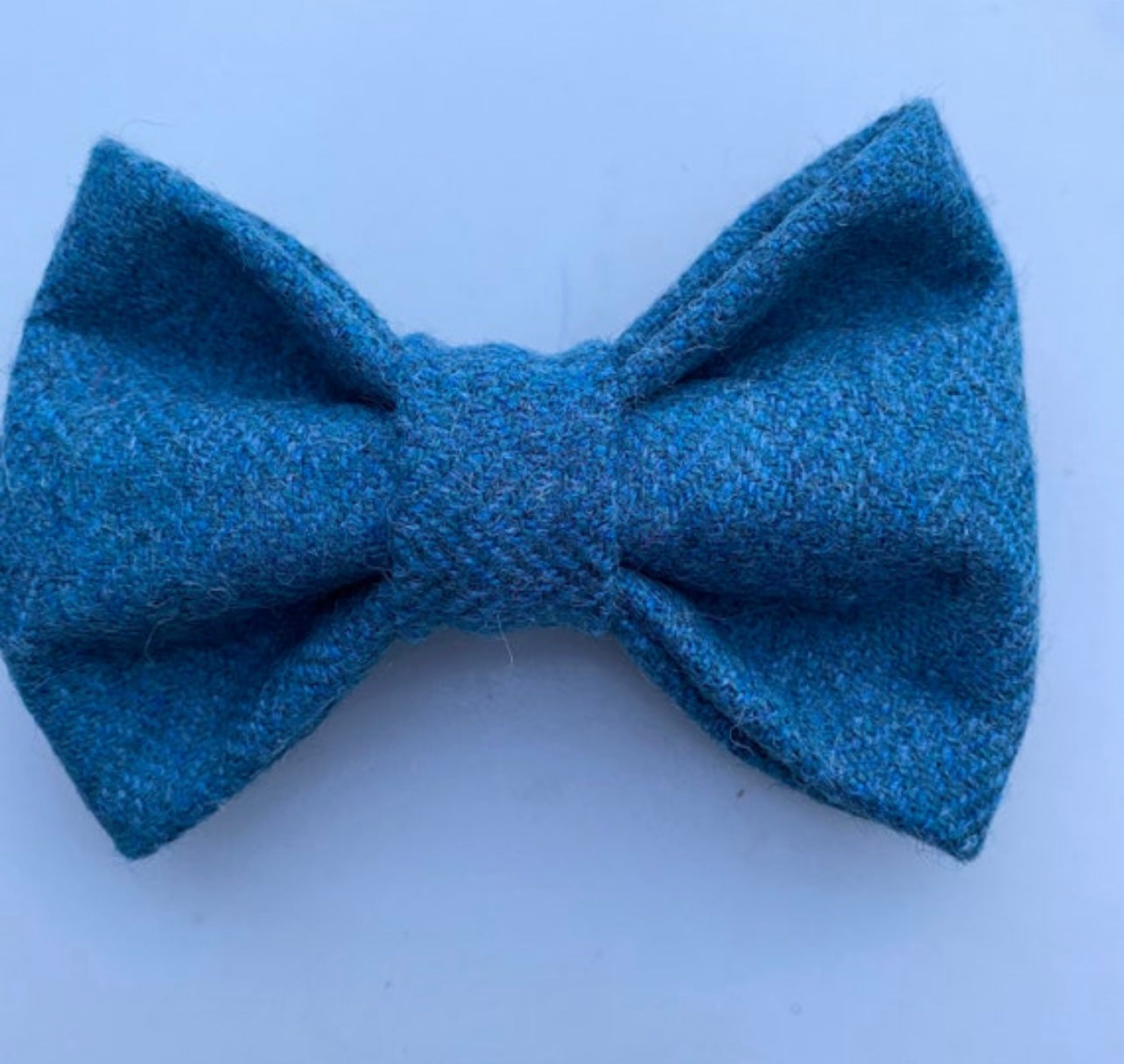 Aqua Marine Blue Tweed Dog Collar Bow & Lead Set Hunter & Co.