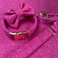 Bubblegum Pink Tweed Dog Collar Bow & Lead Set Hunter & Co.