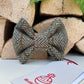 Harris Tweed® Heritage Khaki Green Herringbone Dog Collar Bow & Lead Set Hunter & Co.