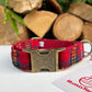 Harris Tweed® Red Tartan Check Tweed Dog Collar Bow & Lead Set Hunter & Co.