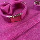 Bubblegum Pink Tweed Dog Collar Bow & Lead Set Hunter & Co.