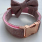 Blush Pink Tweed Dog Collar Bow & Lead Set Hunter & Co.