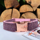 Amethyst Pink Tweed Dog Collar Bow & Lead Set Hunter & Co.