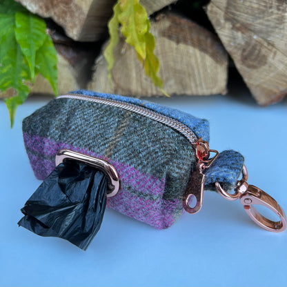 Khaki Rose Pink Tweed Poo Bag Holder Hunter & Co.